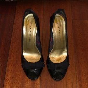 Marc by Marc Jacobs Black Peep Toe Heel with Bow